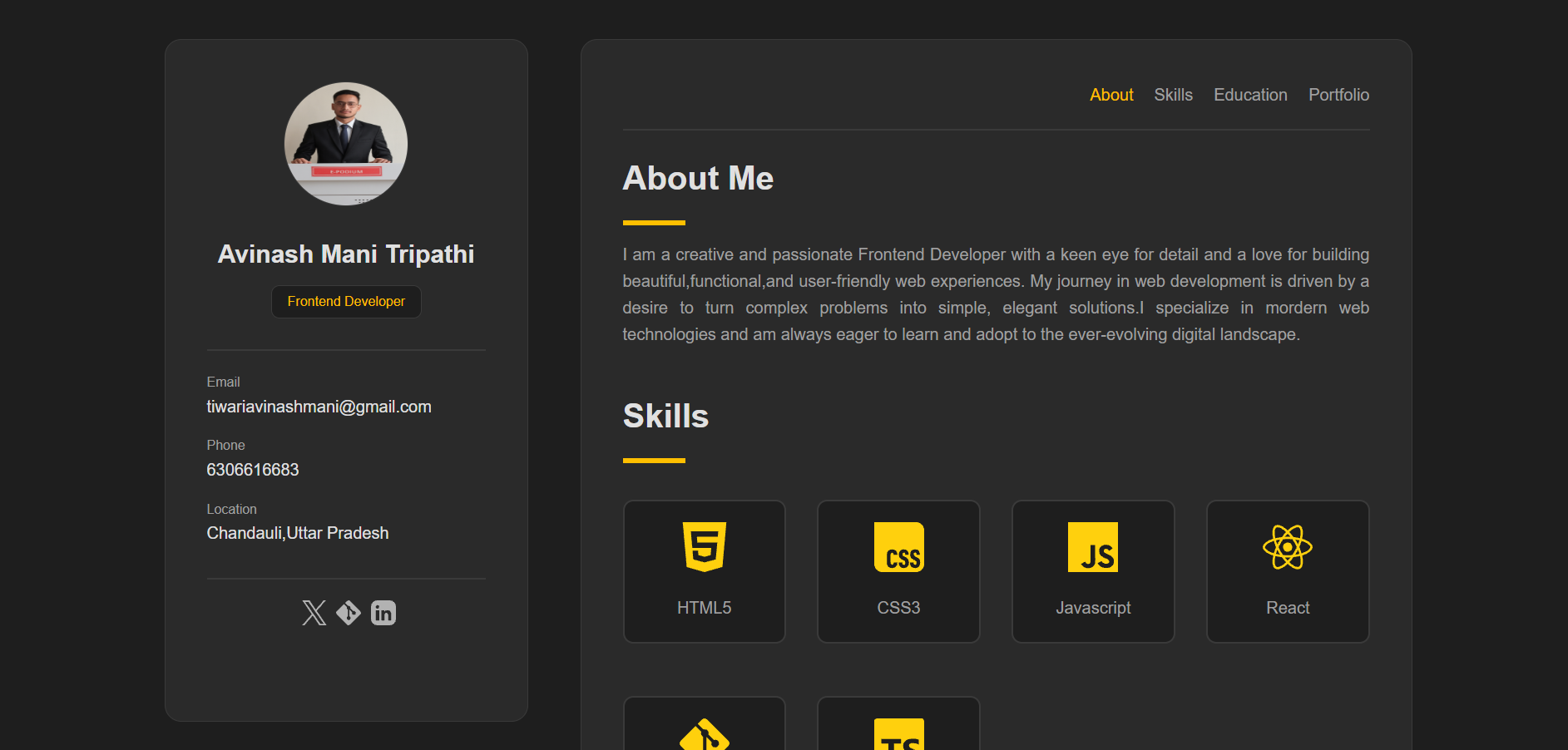 Avinash Mani Tripathi | Portfolio
